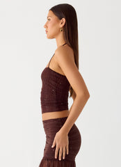 Sparkling Night Top - Chocolate