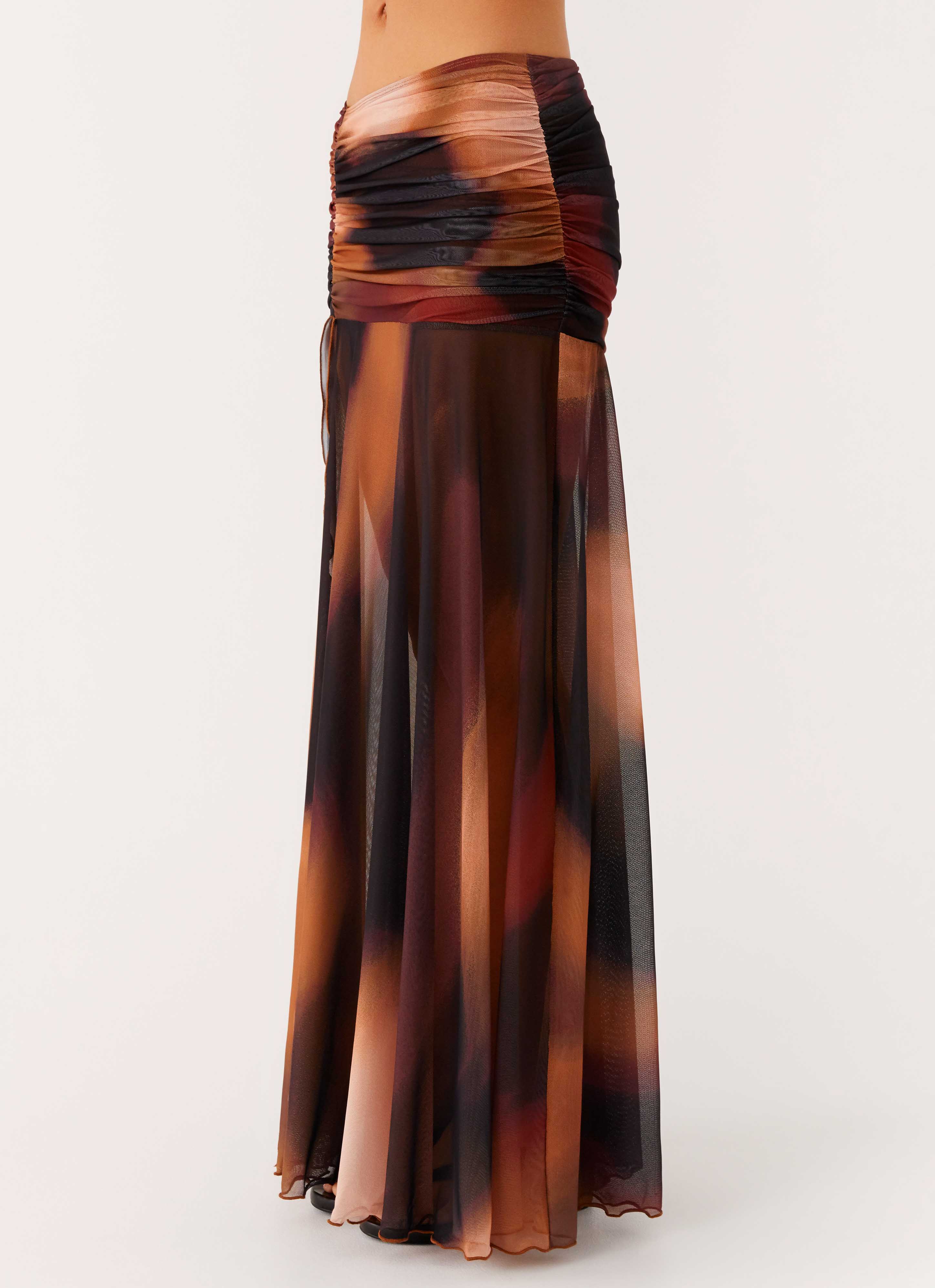 Stargazer Mesh Maxi Skirt - Black Gradient