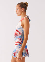 Starlit Night Mini Dress - Deep Sea Bloom