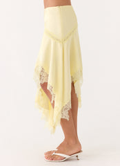 Suay Asymmetrical Midi Skirt - Yellow