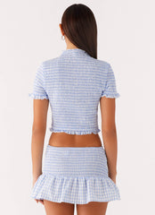Sweetest Pie T-Shirt - Baby Blue Gingham