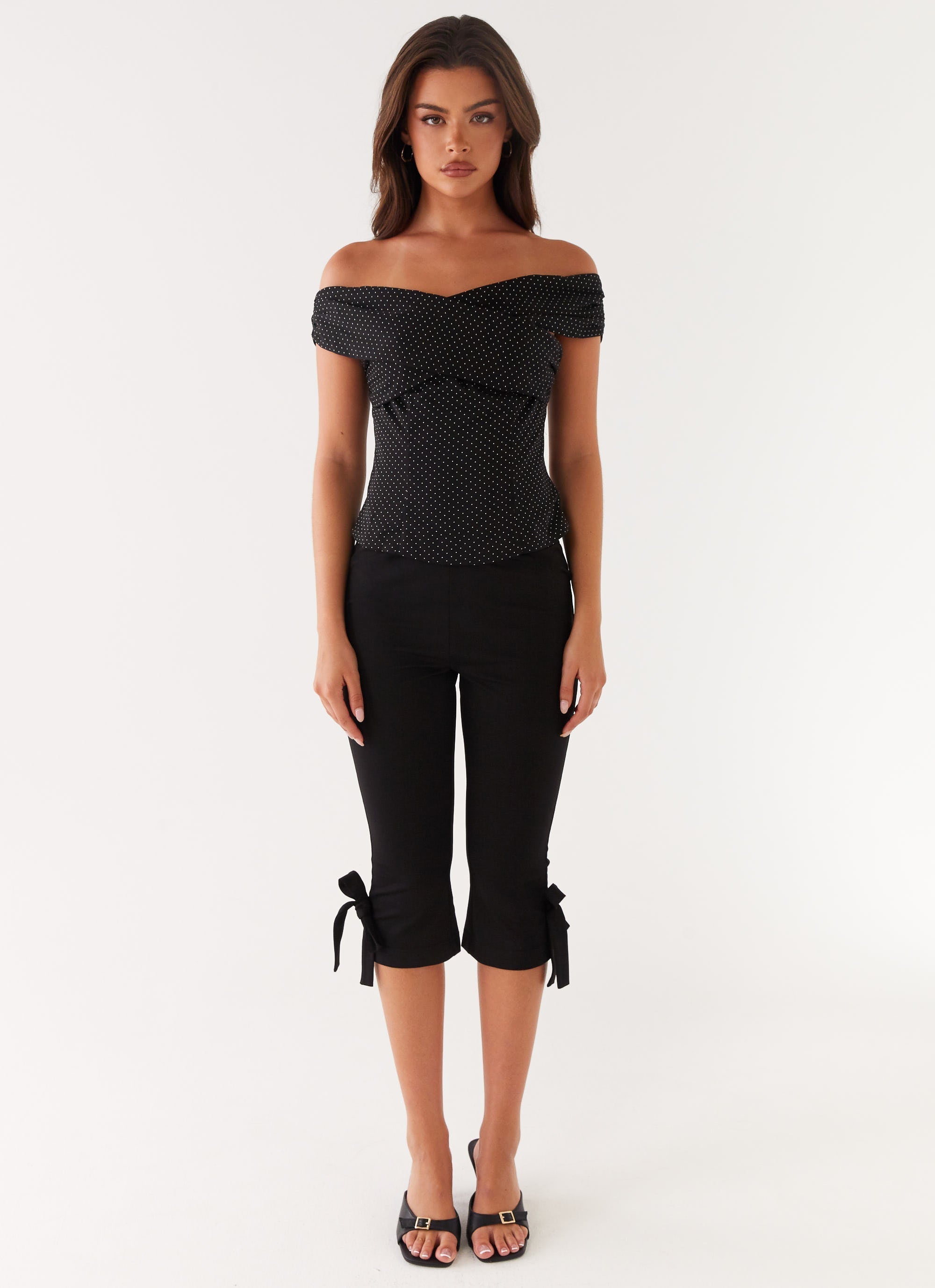 Tamera Top - Black Polka Dot