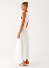 Tamsin Linen Maxi Dress - White