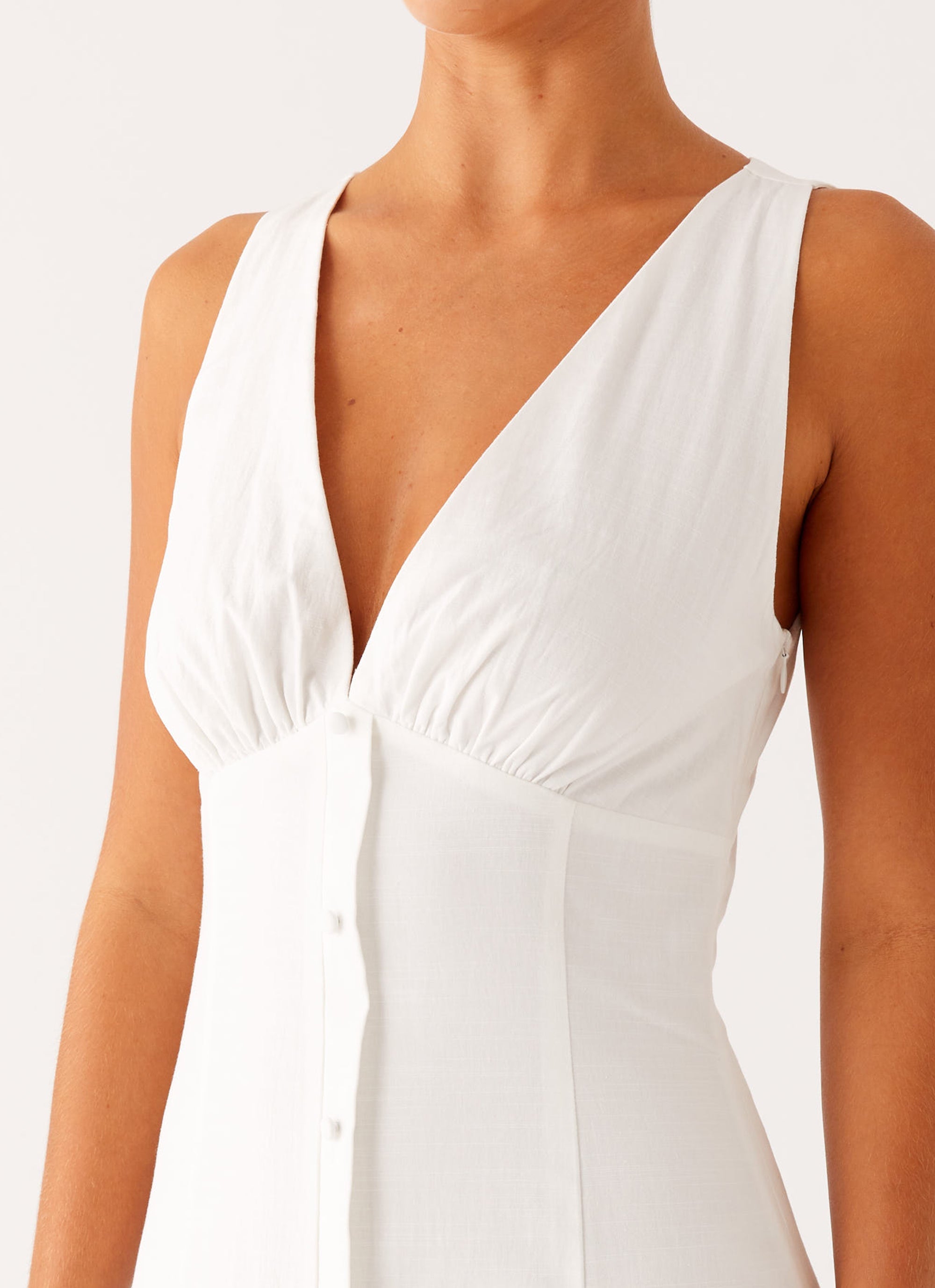 Tamsin Linen Maxi Dress - White
