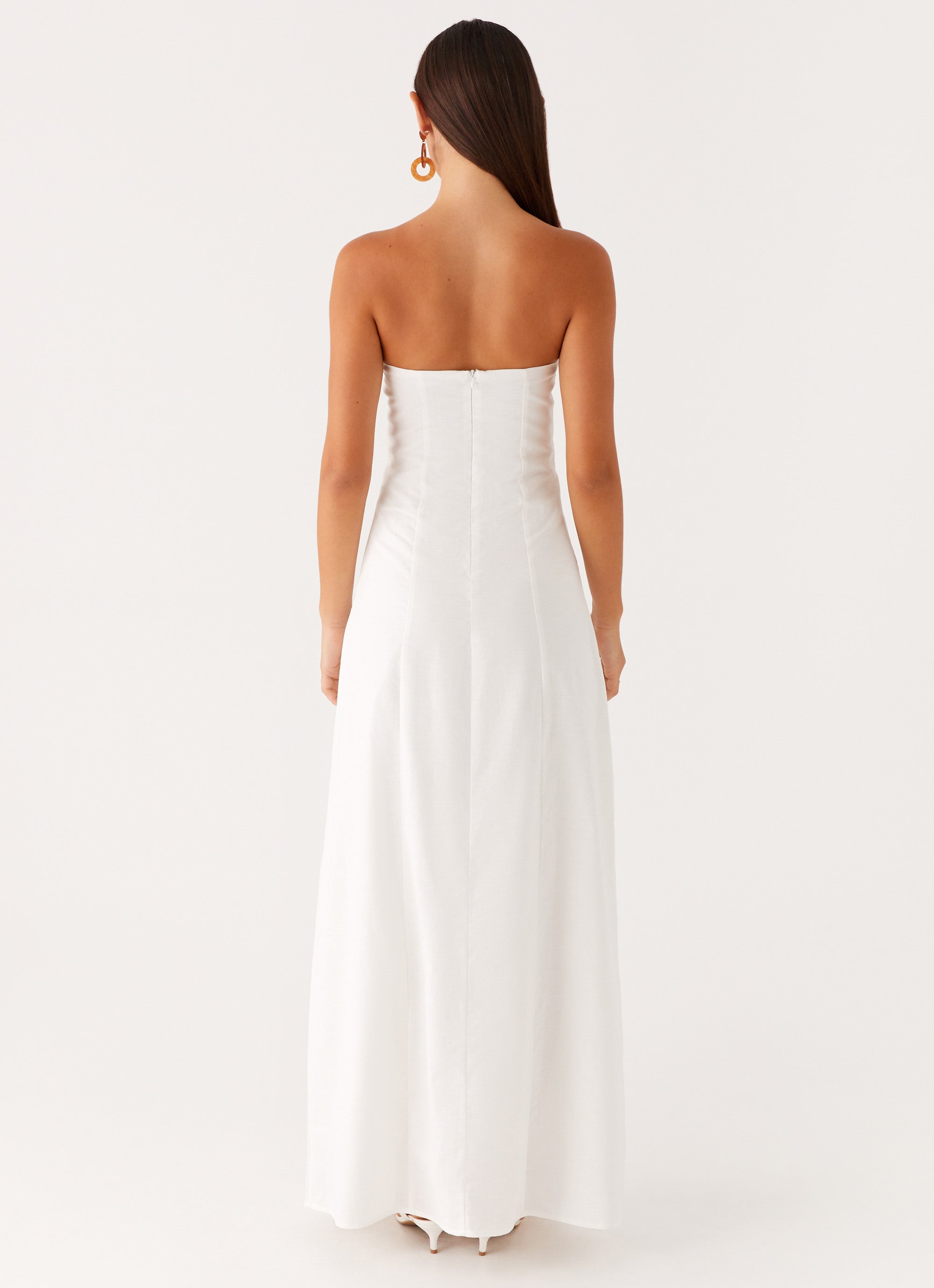 Tayla Linen Maxi Dress - White
