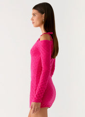 Thalia Knit Mini Dress - Fuchsia