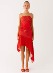 Think About It Midi Dress - Fire Red