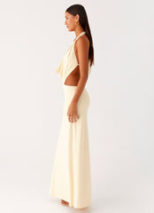 Torina Halter Maxi Dress - Lemon