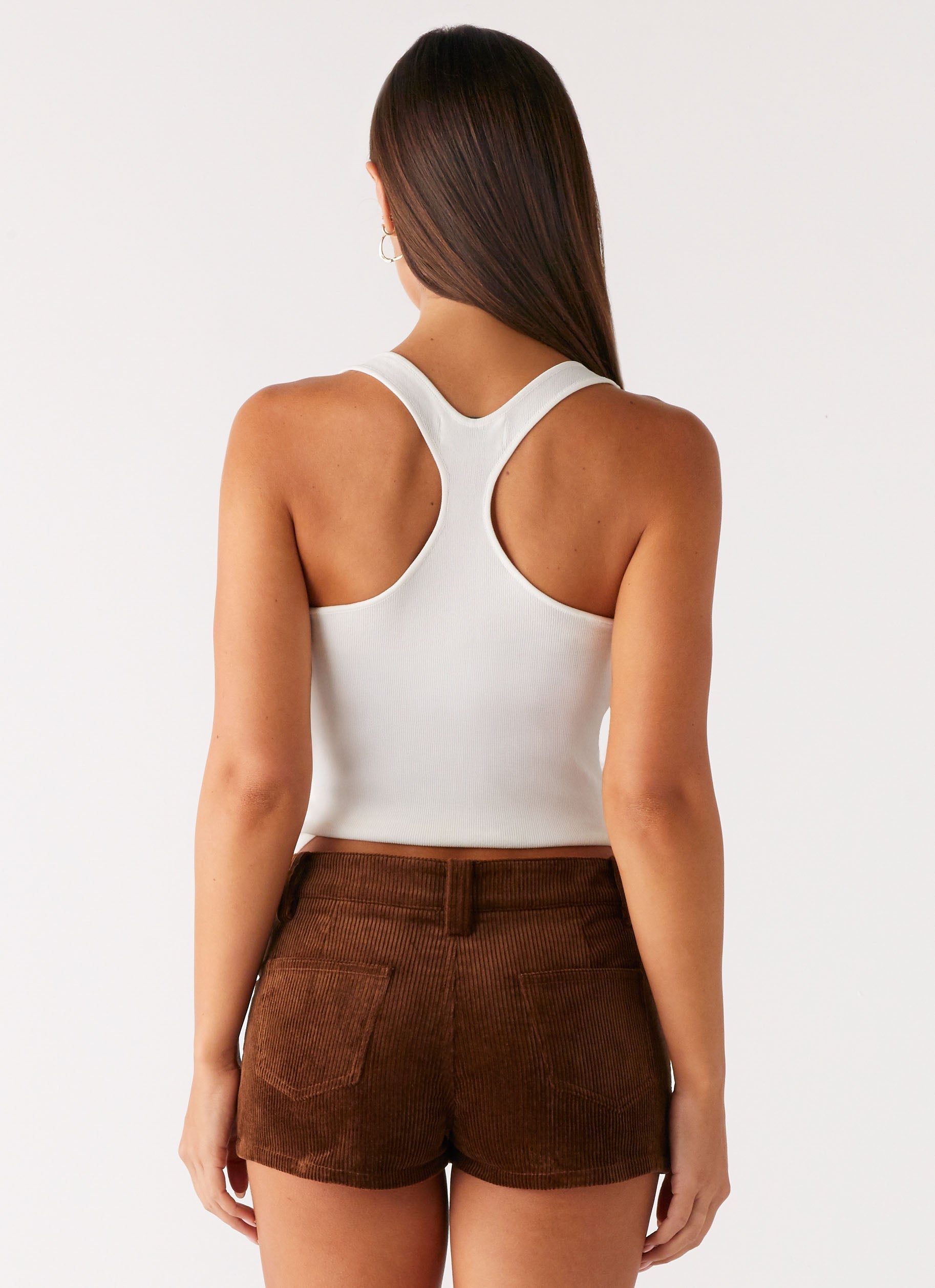 Tropics Low Rise Cord Mini Skort - Walnut
