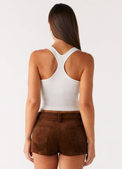 Tropics Low Rise Cord Mini Skort - Walnut