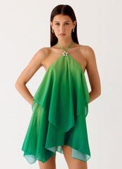 Twin Flame Mini Dress - Green Gradient