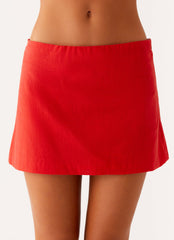 Under Heat Mini Skirt - Tomato