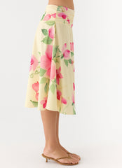 Valley Midi Skirt - Lemon Soleil