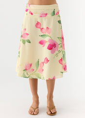 Valley Midi Skirt - Lemon Soleil