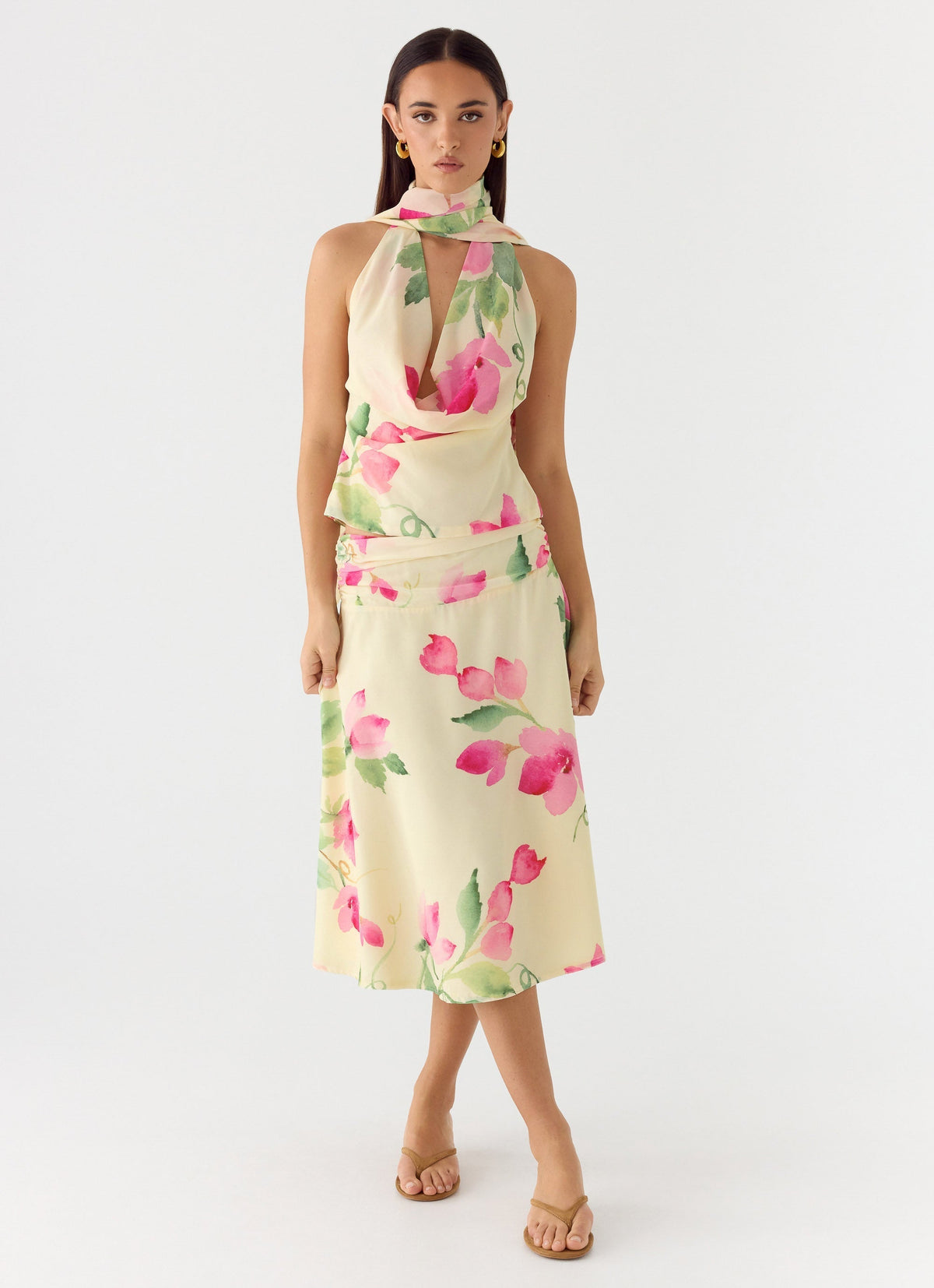 Valley Midi Skirt - Lemon Soleil