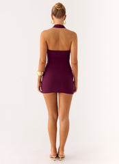 Vedetta Mini Dress - Plum