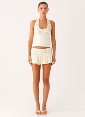 Vegas Nights Halter Neck Top - Yellow