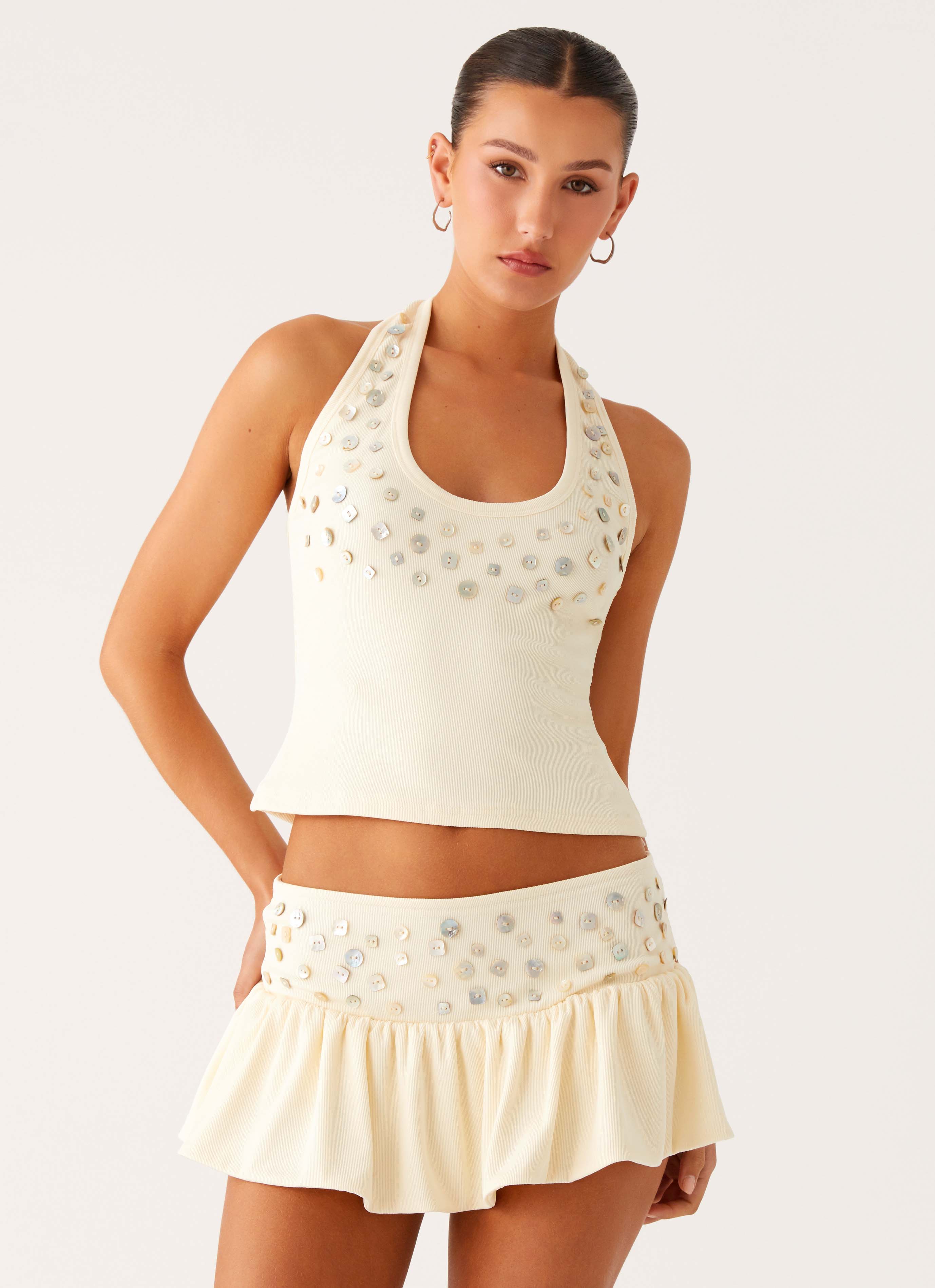 Vegas Nights Low Rise Skort - Yellow