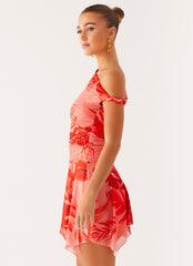 Wade Mini Dress - Sicily Sunsets Print