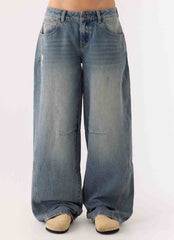 Waylon Low Rise Jeans - Mid Wash Blue