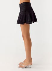 Willow Chiffon Mini Skirt - Black