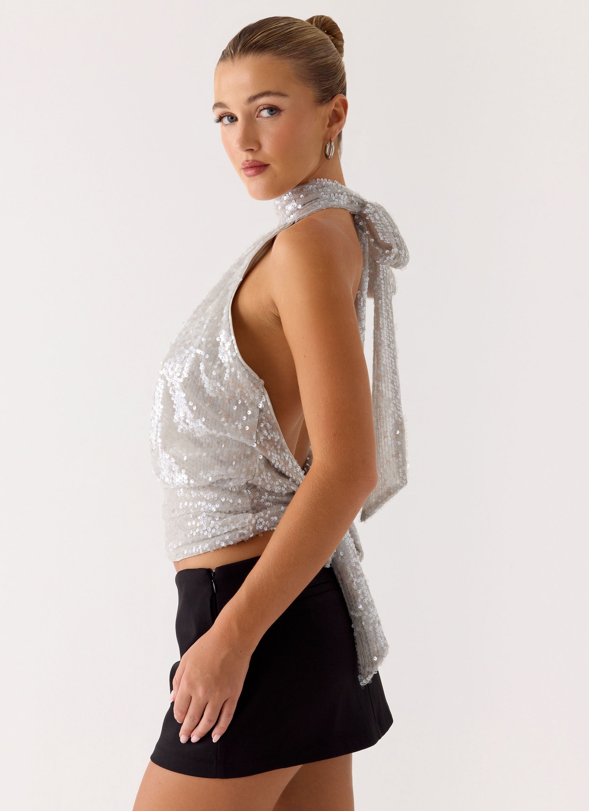Willow Sequin Top - Silver