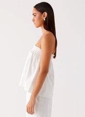 Wynter Babydoll Top - White