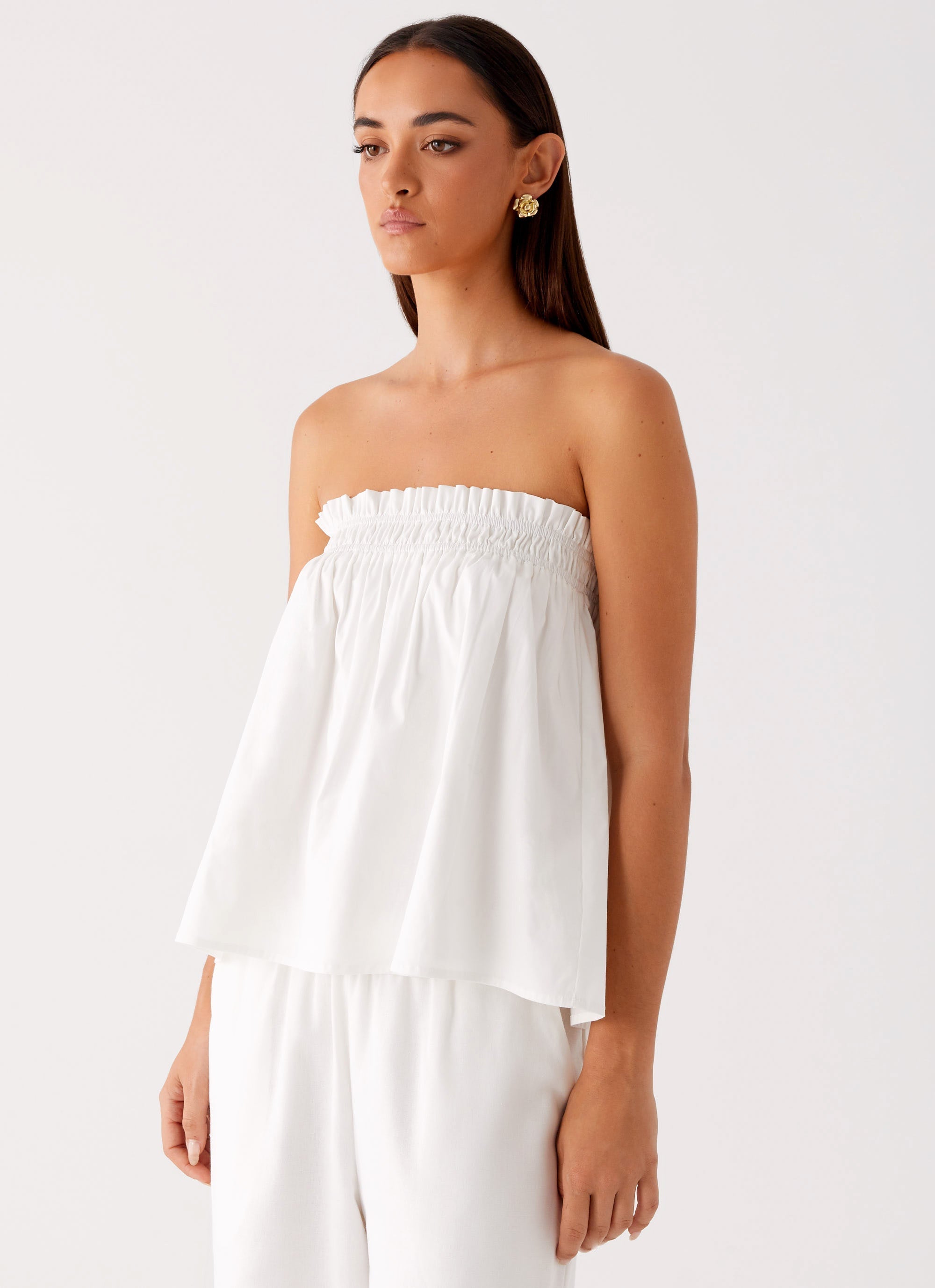 Wynter Babydoll Top - White