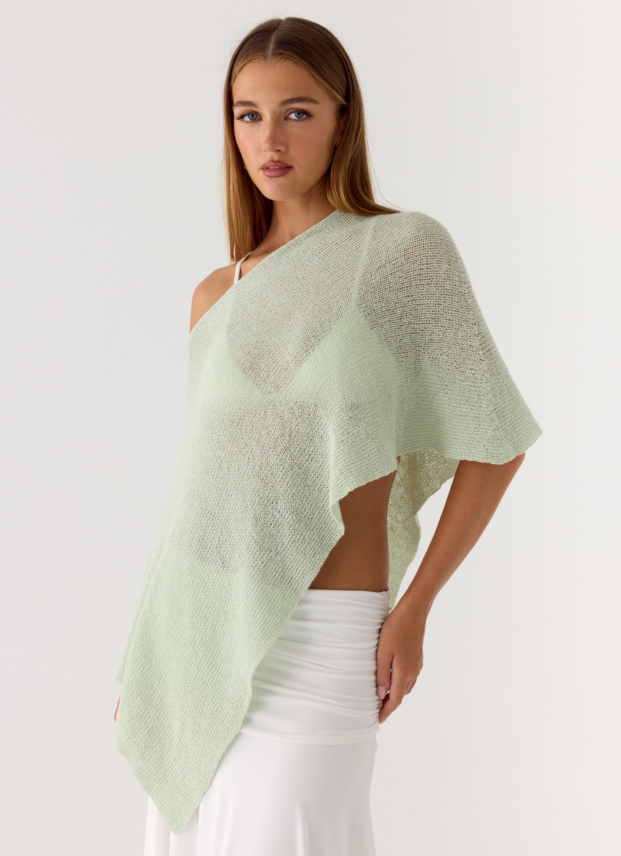 Yas Knit Cape - Green